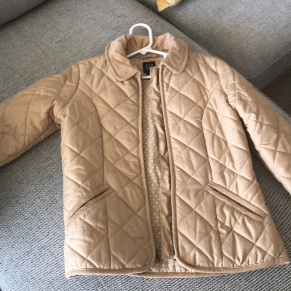 Girls tan quilted jacket